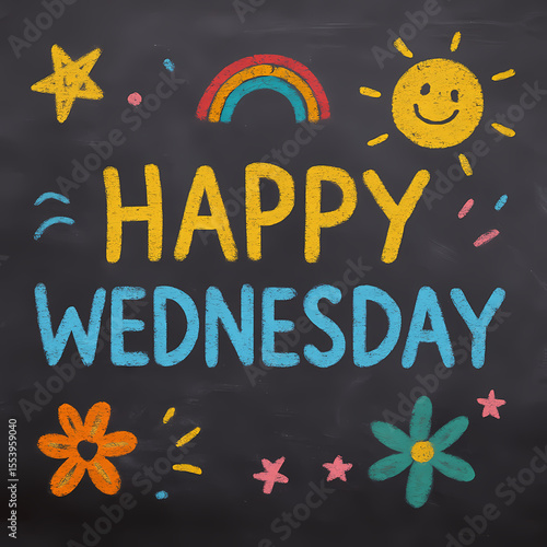 Chalkboard Happy Wednesday Message – School or Child Theme