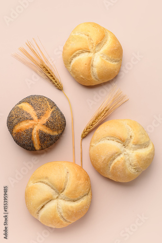 Freshly baked kaiser rolls ...