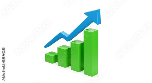 Green Bar Chart with Blue Arrow Showing Growth Free Download Green Bar Chart with Blue Arrow Showing Growth - GFXLoad