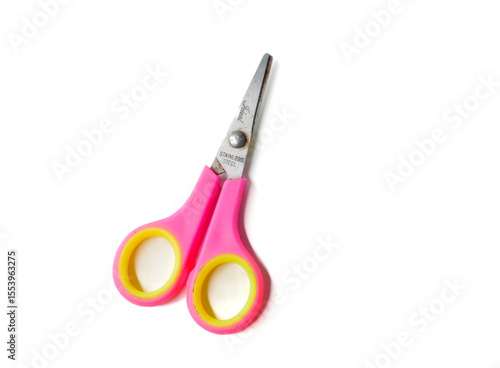 Rusted Scissors on White Background. 