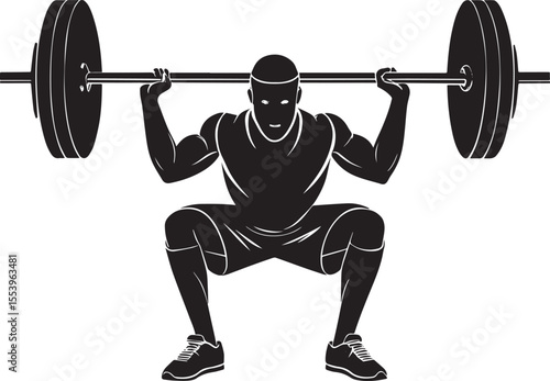 Powerful Weightlifter in Action, Ready to Lift