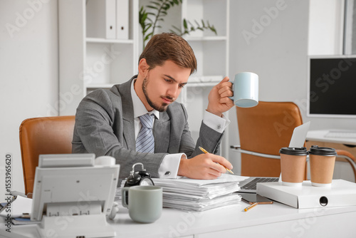 Stressed businessman with c...