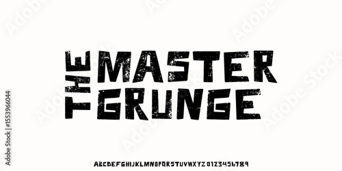 Modern Handwritten Grunge Font. Rough Font. Distress Bold Font. Uppercase, Number,Typography urban style alphabet fonts for fashion, sport, movie, logo design, vector illustration