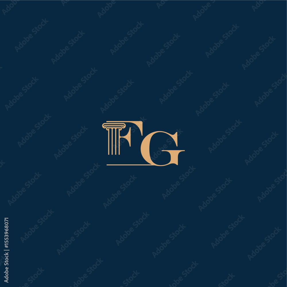 Obraz premium classy law logo FG concept of elegant attorney design with monogram and pillar letter