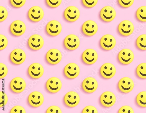 Yellow smiley faces on a pink background