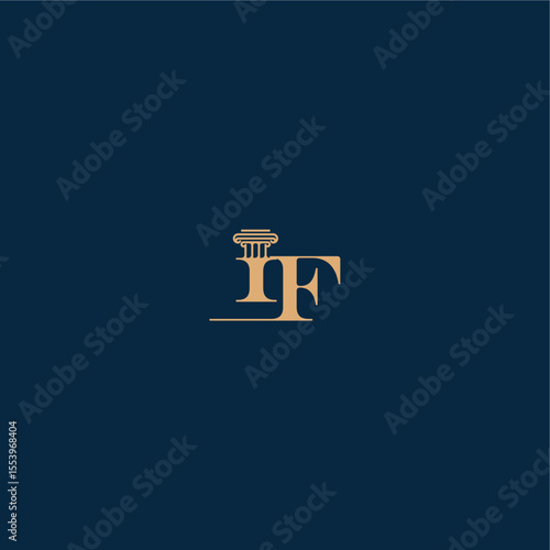 classy law logo with monogram and pillar letter concept of elegant attorney design IF