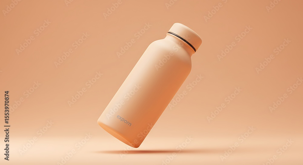 Minimalist Aluminum Bottle on a Monochrome Background in Modern Style variation 3 Minimalist Aluminum Bottle on a Monochrome Background in Modern Style variation 3