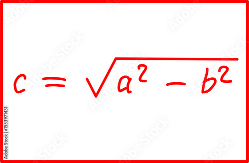 ellipse focus mathematical formula. analytical geometry, ellipse and hyperbola