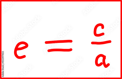 mathematical formula for eccentricity of an ellipse. analytical geometry, ellipse and hyperbola