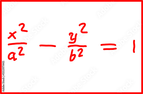 mathematical formula horizontal ellipse equation. analytical geometry, ellipse and hyperbola