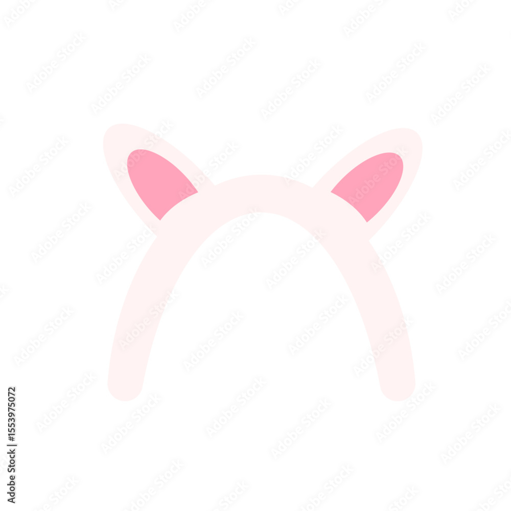 Bunny Ears Headband Cartoon Flat Icon Bunny Ears Headband Cartoon Flat Icon