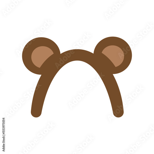  Bear Ears Headband Flat Icon in Cartoon Style