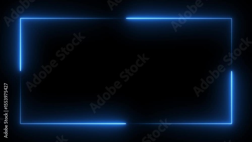 Abstract Neon Line Loading Frame Animation. abstract beautiful loading illustration background. Neon glowing rectangular frame background motion graphic. social media video frame 4k animation.