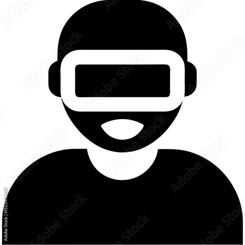 Person in VR headset; modern technology, innovation, simulation, gaming, virtual meetings, digital world exploration, futuristic experiences, tech industry concepts.