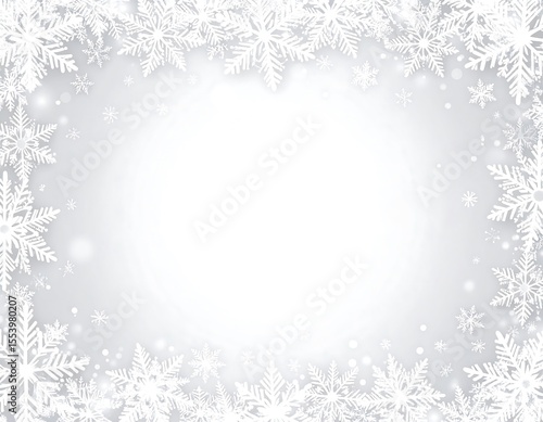 Winter snowflake frame