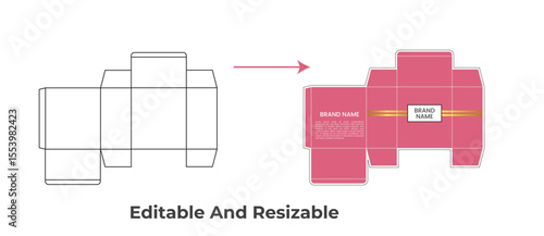 Perfume box design, Medicine Box Vector , die line design, box design, Cosmetic box template