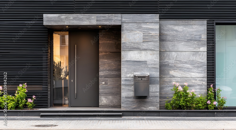 Fototapeta premium Modern entryway of a contemporary house.