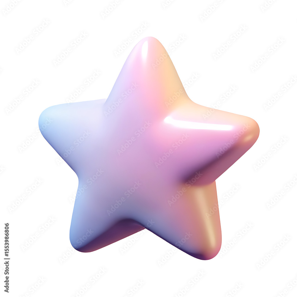 Obraz premium Pastel Pink and Blue 3D Star Render: Perfect for Branding, Design Projects, and Decorations 3D icon high quality resolution