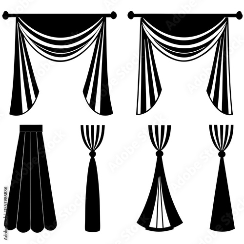 Black and White Decorative Window Curtains