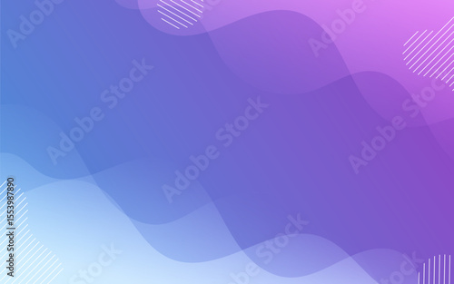 Abstract gradient background blue and purple with waves shape