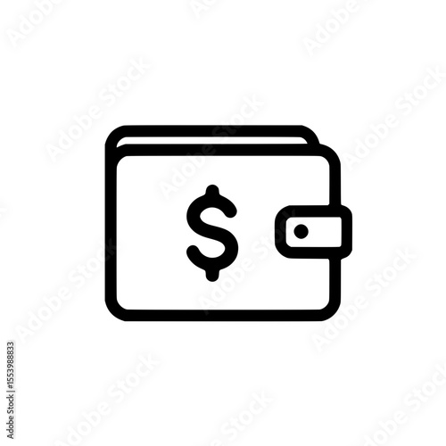 Simple money wallet icon showing currency symbol representing personal budget or income