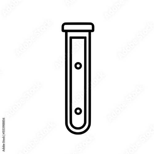 Vertical test tube with dots representing liquid levels used in chemical lab experiments