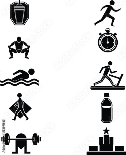 Fitness vector icon set.