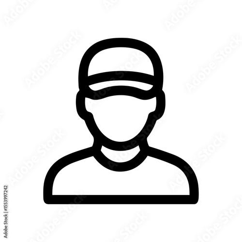 Outline Simple Man with Cap Icon Design for Website and Mobile App