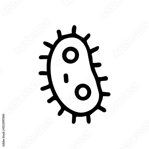 Handdrawn Outline Germ Bacteria Microbe Pathogen Doodle Style Health Icon