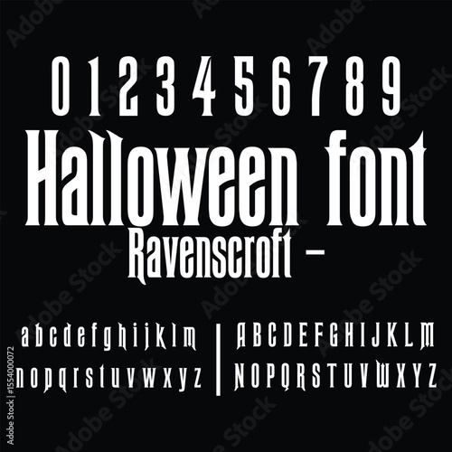 Spooky Tall Serif Font - Ravenscroft Typeface for Halloween- vector font
