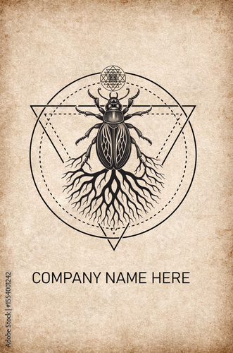 scarab beetle sacred geometry mystical logo