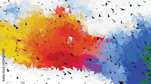Abstract Colorful Triangular Pattern Background Yellow Orange Red Blue White
