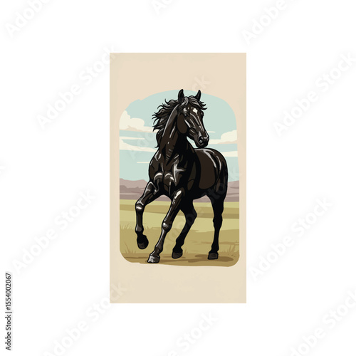 horse vector and horse in ground, horse, vector, isolated, horses, black, animal, horseback