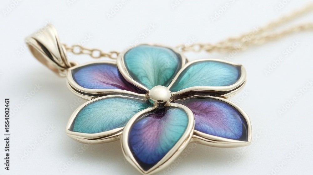 Naklejka premium Detailed close-up of a flower-shaped pendant.