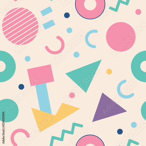 Memphis geometric seamless background and pattern . Pattern with nice design.