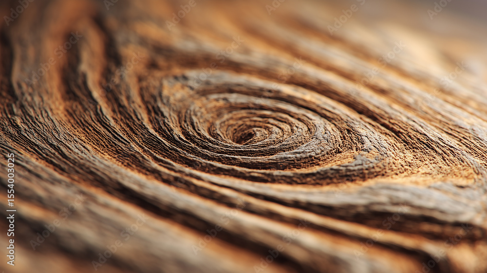 Fototapeta premium Close up of wood grain creating concentric circles and texture