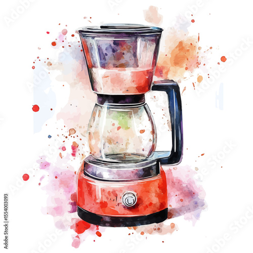 Blender, watercolor drawing vector, isolated on a white background.