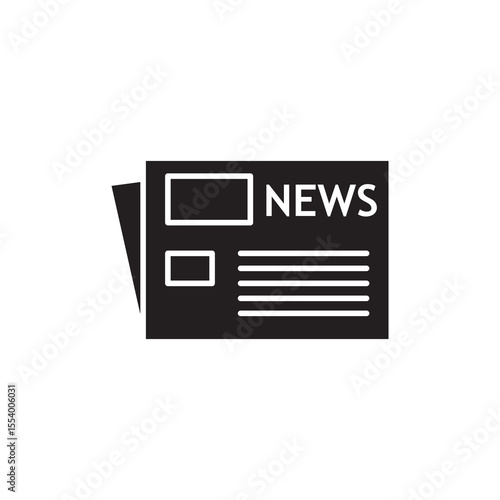 Newspaper icon, vector simple illustration for web and app..eps