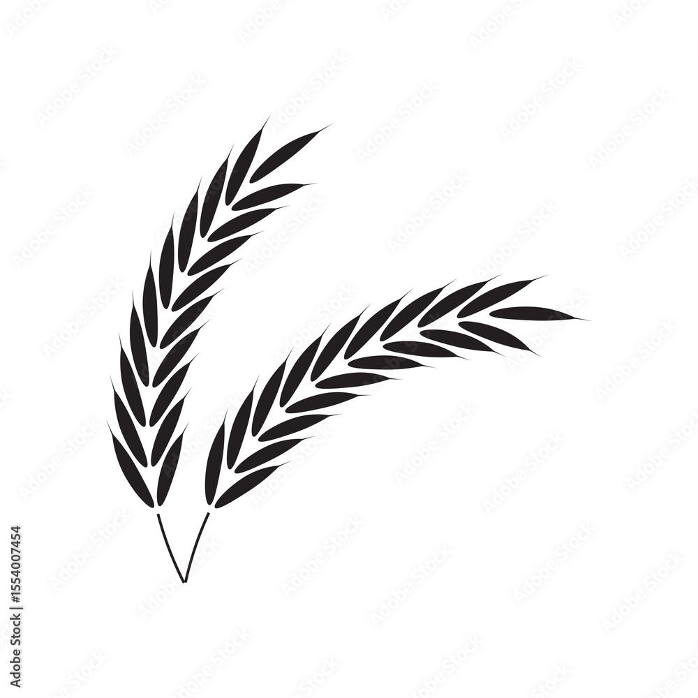 Obraz premium wheat icon isolated sign, vector simple flat black illustration for web and app..eps