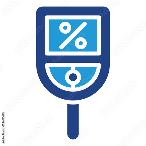 Icon of an infusion bag in percentage amount used to store infusion fluids, such as nutritional fluids, medicines, or electrolyte fluids into the patient's body