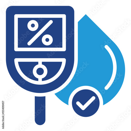 Blood drops on the glucometer display a percentage of the amount of blood sugar levels or something related to the medical world.