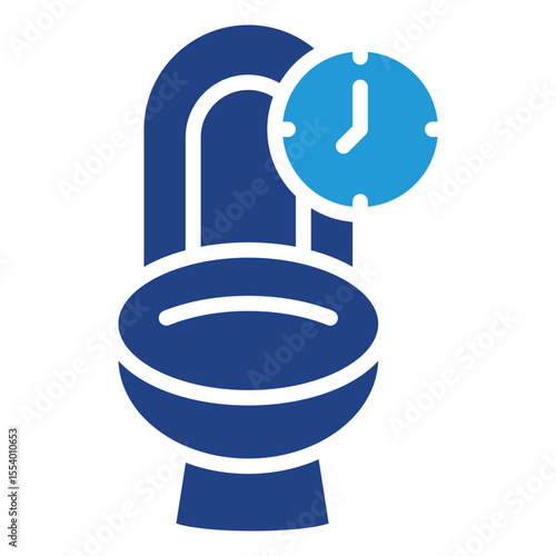 Bathroom toilet icon and time to track fluids and urination frequency, helping users monitor hydration, blood sugar or kidney function.
