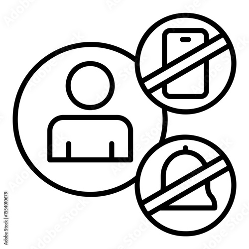 Icon no distractions from notifications and phone