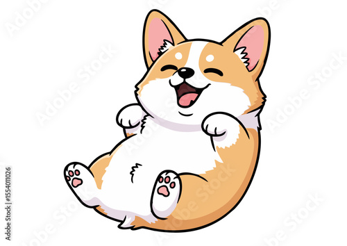 Adorable Happy Corgi Illustration Cute Puppy Cartoon