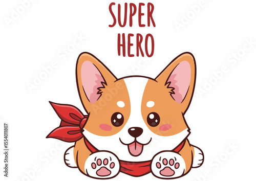 Adorable Superhero Corgi Cute Cartoon Dog Illustration