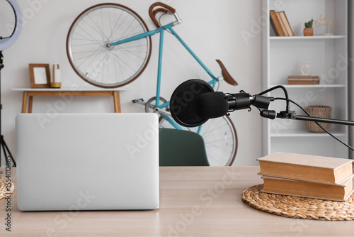 Podcaster's workplace with ...