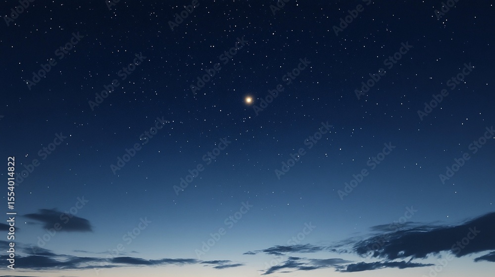 Fototapeta premium Night Sky: Stars, Clouds, and Celestial Light