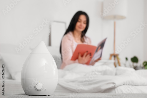 Air humidifier on bench aga...