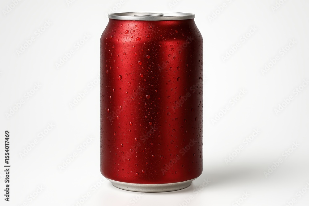 Premium craft soda can with metallic finish against clean minimalist white studio background Premium craft soda can with metallic finish against clean minimalist white studio background