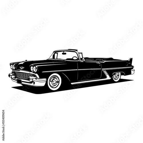 Classic convertible car vintage vehicle automobile auto automotive transportation design drawing vector art